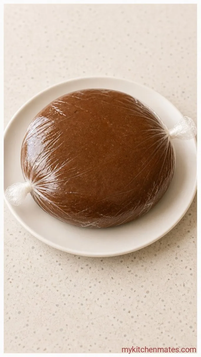 Easy No-Spread Gingerbread House Cookies Step 2: Wrap and Chill the Dough