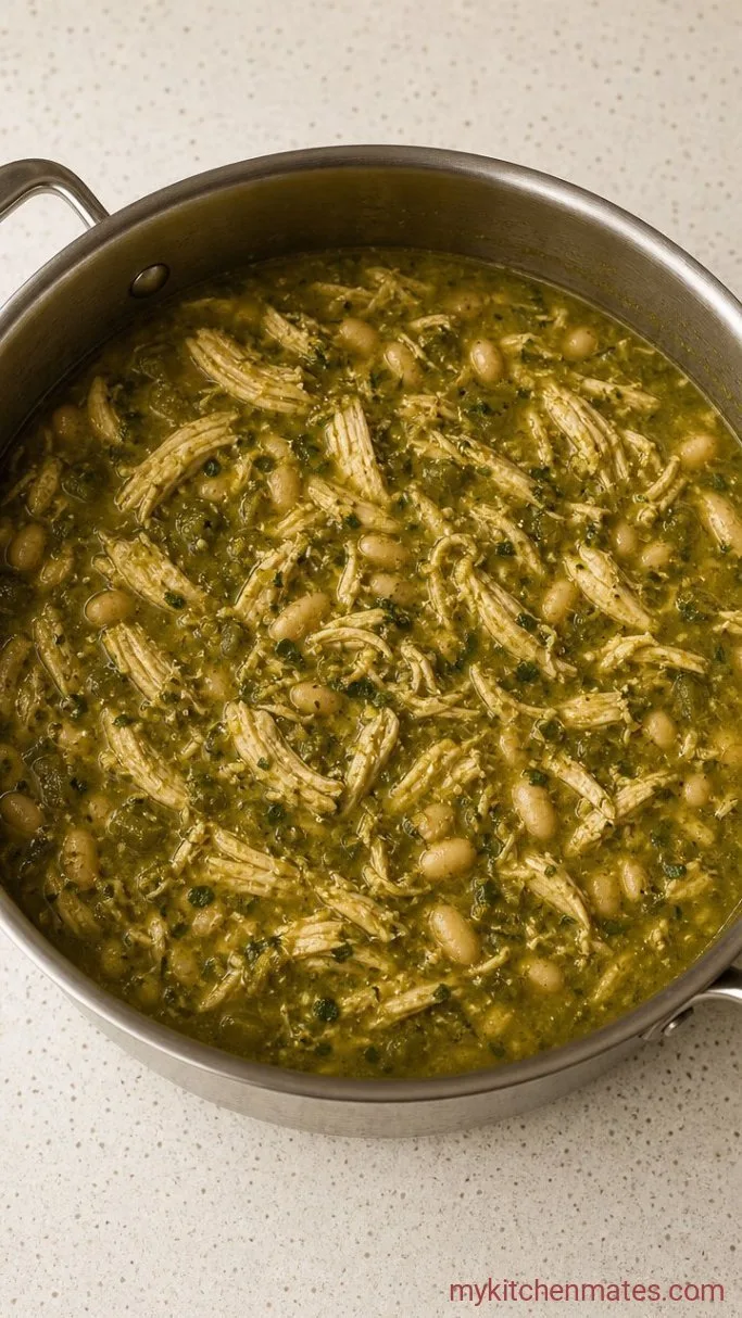 30-Minute Chicken Verde Soup Step 3: Add the Chicken