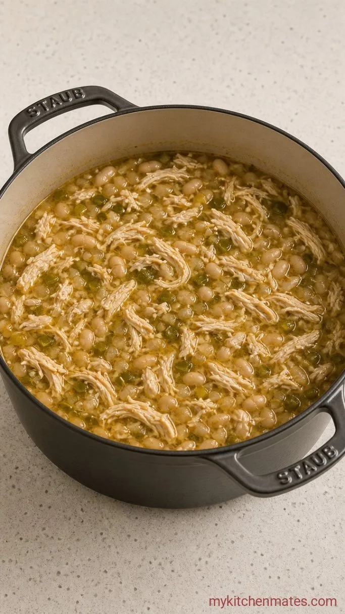 30-Minute Creamy White Chicken Chili Step 3: Add the Chicken