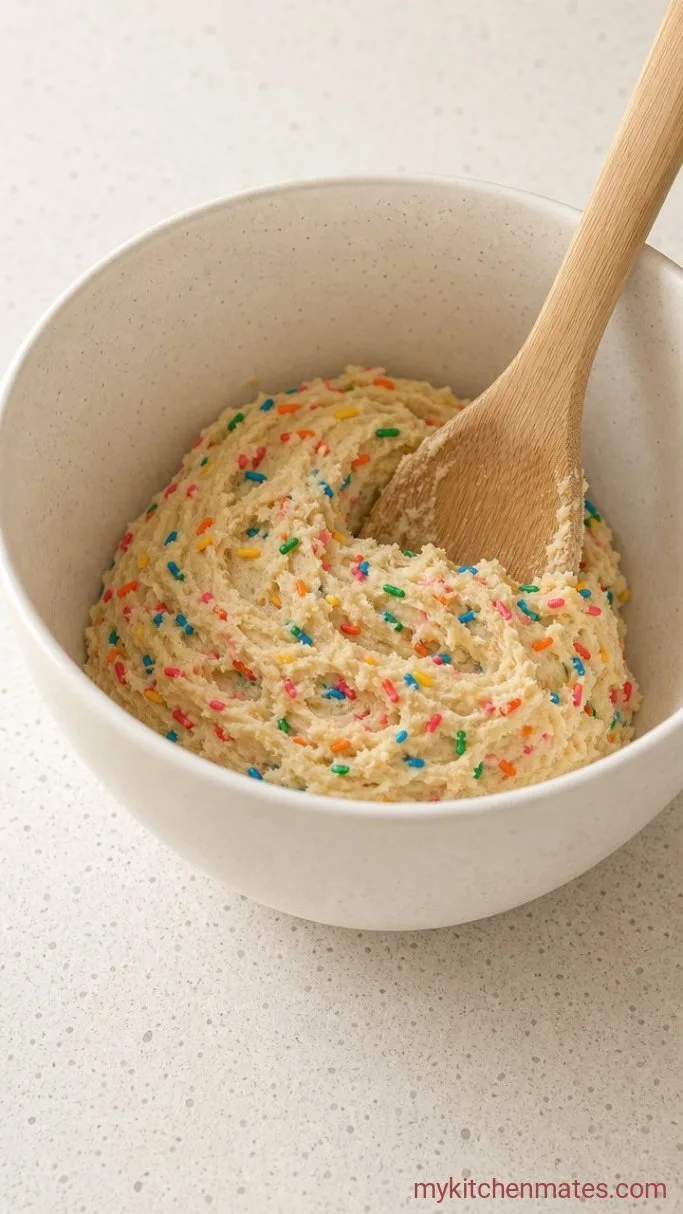 Step 3: Add the Dry Ingredients and Sprinkles