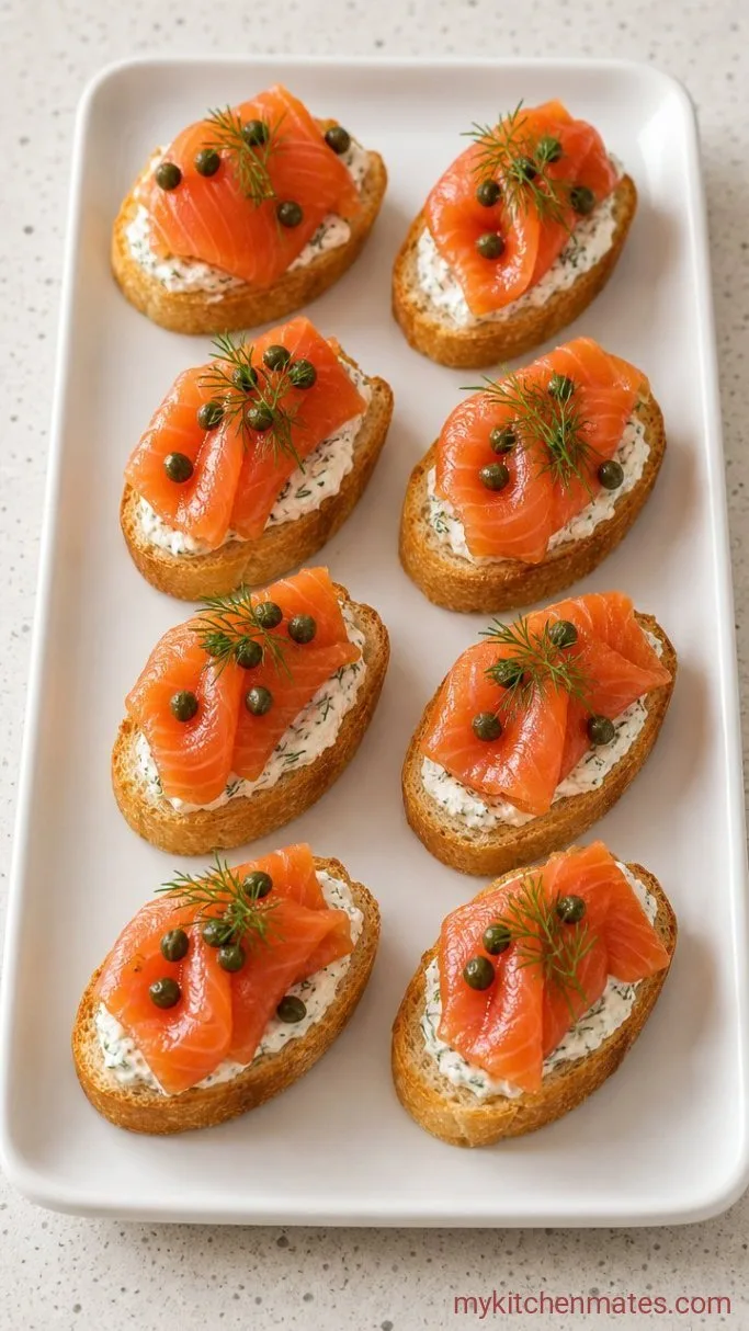 10-Minute Smoked Salmon Canapes Step 3: Add the Final Touches