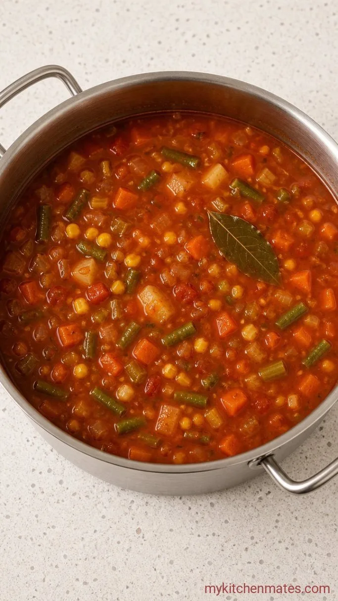 Quick 30-Minute Vegan Vegetable Soup Step 3: Add the Quick-Cooking Veg