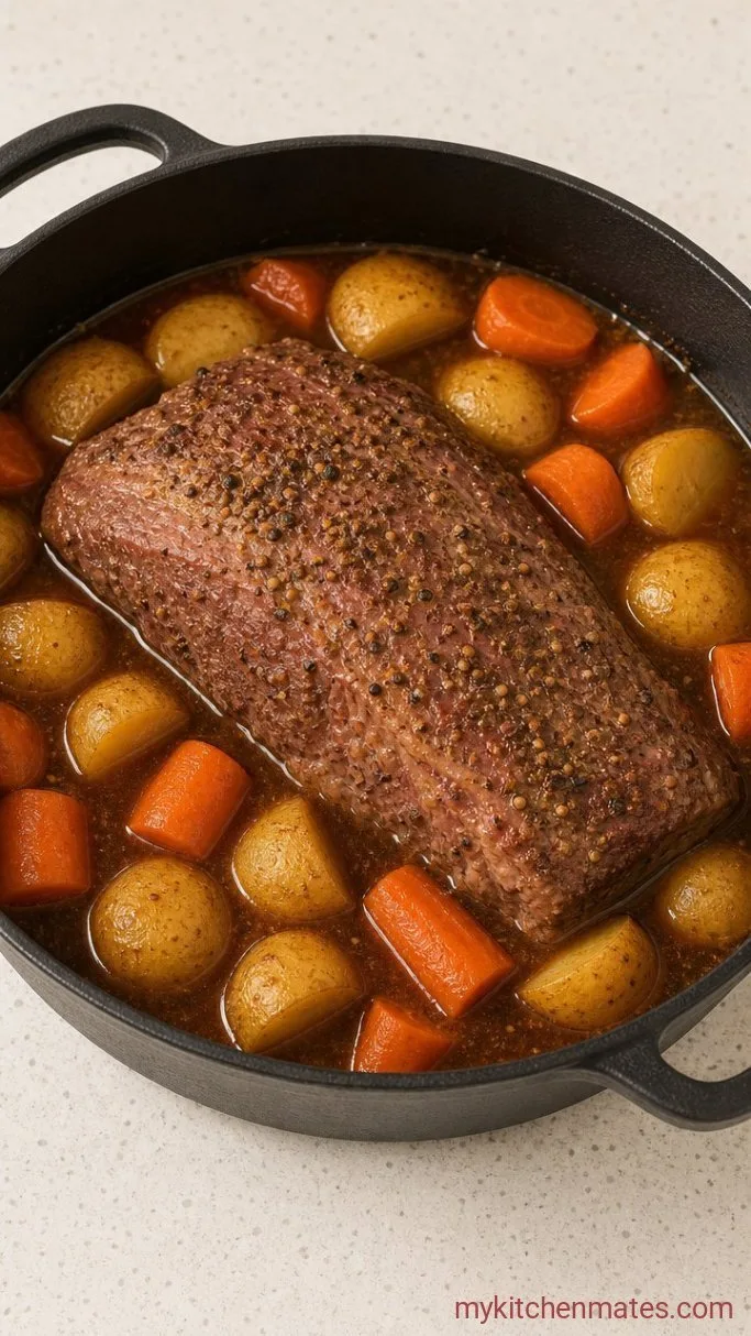 Fall-Apart Tender Dutch Oven Corned Beef Step 3: Add the Root Vegetables