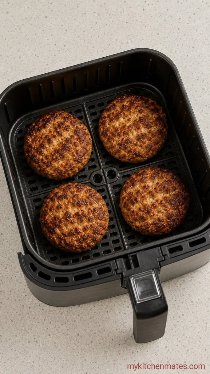 Juicy Air Fryer Turkey Burgers Step 3: Air Fry the Burgers