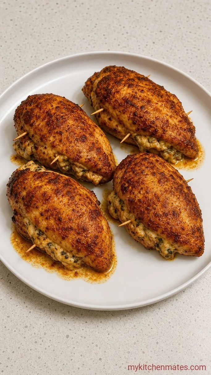 Creamy Air Fryer Stuffed Chicken Breast with Spinach & Cheese Step 3: Air Fry the Chicken