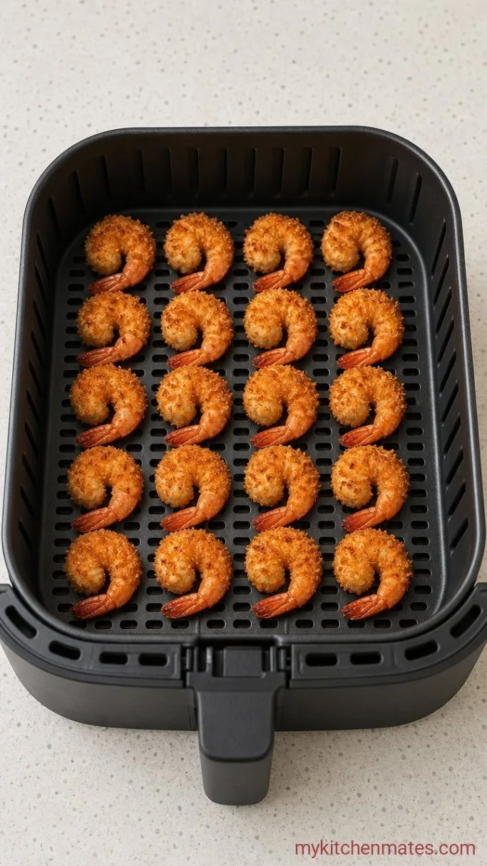 Crispy Air Fryer Coconut Shrimp in 20 Minutes Step 3: Air Fry the Shrimp
