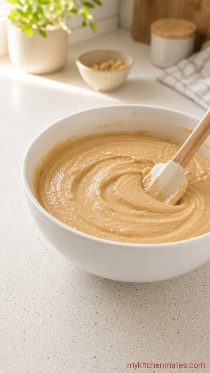 Moist Peanut Butter Bundt Cake with Fudgy Chocolate Glaze Step 3: Alternate the Dry Mix and Sour Cream