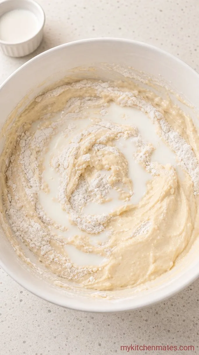 Step 3: Alternate the Flour and Milk