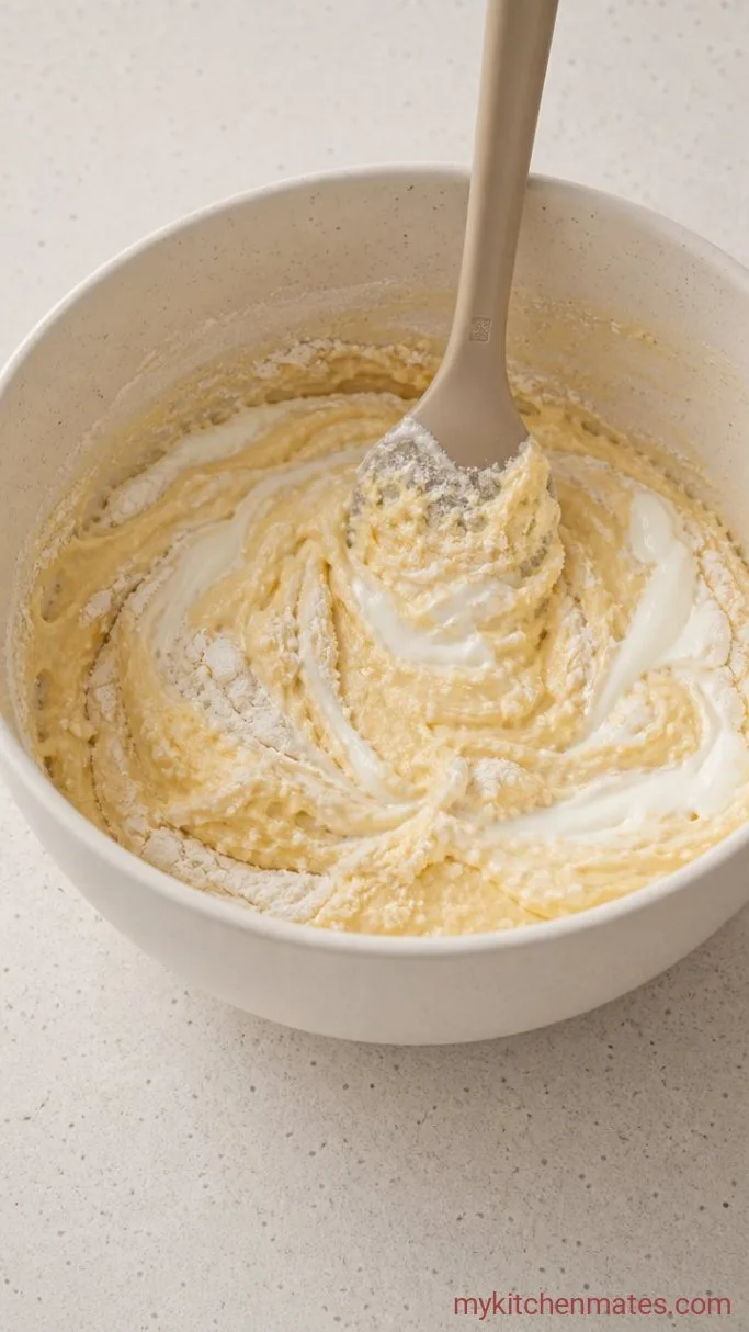 Step 3: Alternate the Flour and Sour Cream