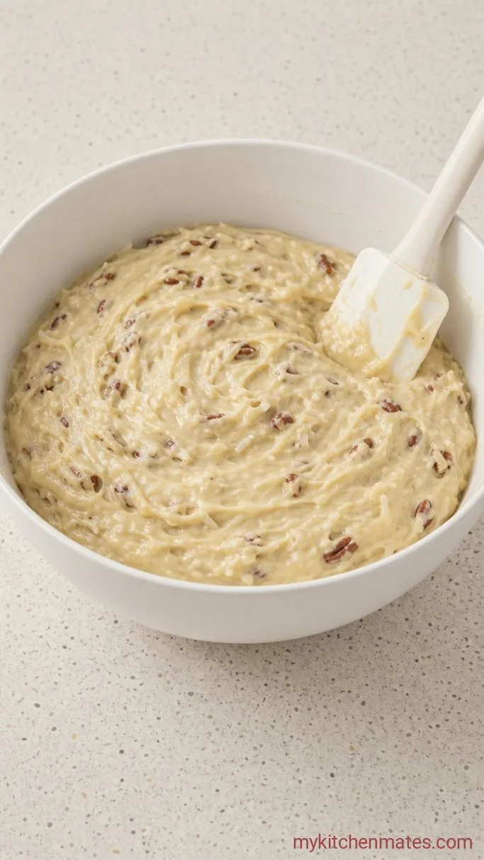 Italian Cream Cake with Toasted Pecans and Cream Cheese Frosting Step 3: Alternate the Wet and Dry