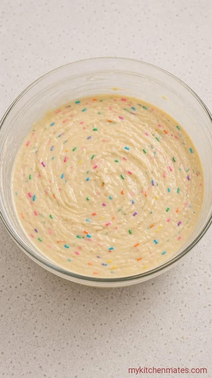 Easy Funfetti Bundt Cake Step 3: Alternate the Wet and Dry