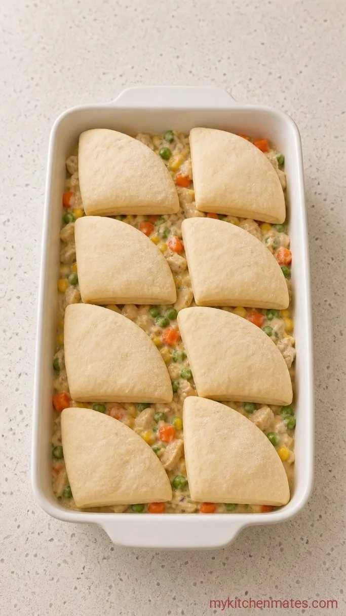 Chicken Bubble Biscuit Bake Casserole Step 3: Arrange the Biscuits on Top