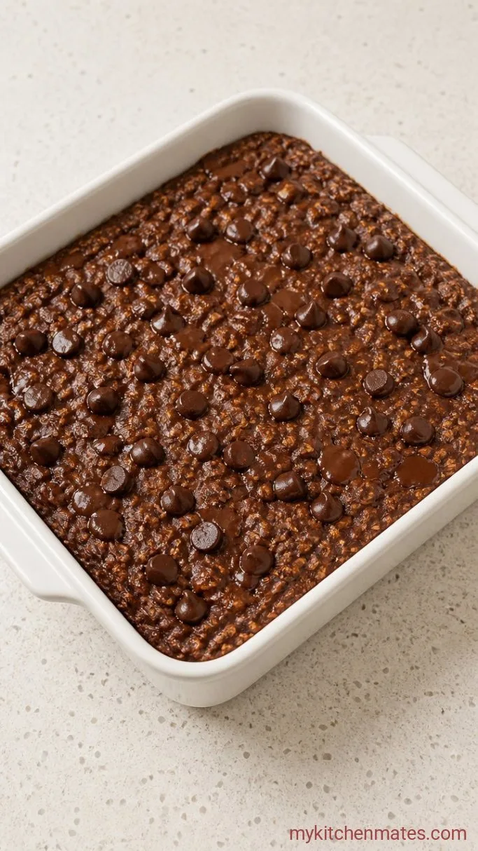 Chocolate Baked Oatmeal (It Tastes Like a Brownie for Breakfast) Step 3: Assemble and Bake the Oatmeal