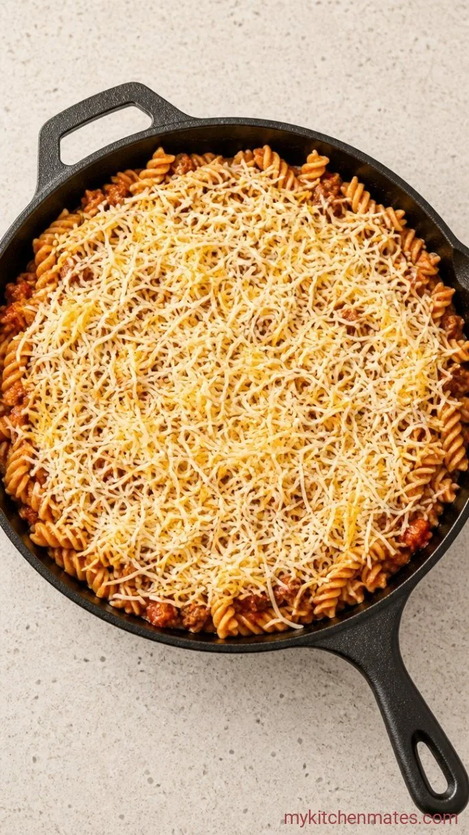 30-Minute Cheesy Taco Pasta Casserole Step 3: Assemble and Bake