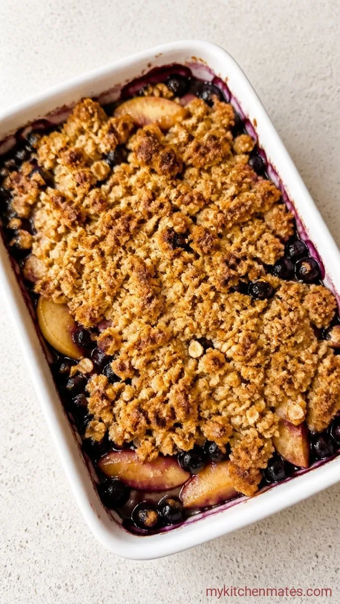 Apple Blueberry Crisp with Oat Crumble Step 3: Assemble and Bake