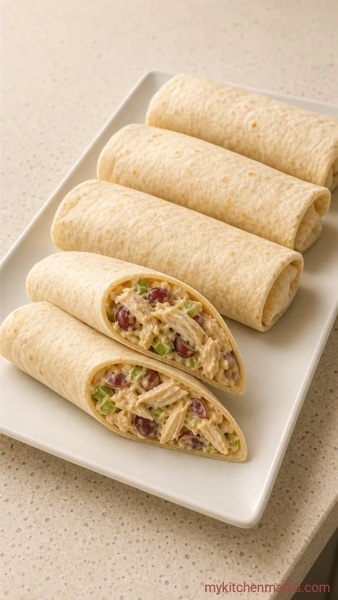 15-Minute Chicken Salad Wrap Step 3: Assemble and Roll the Wraps