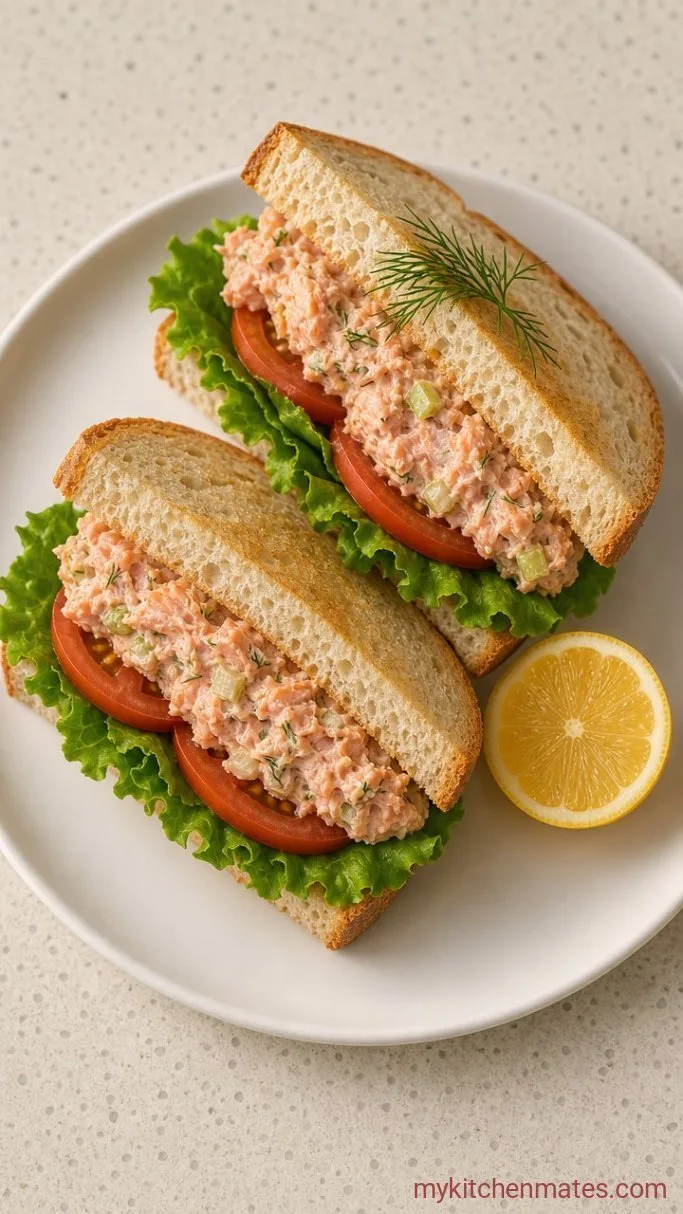 No-Cook Salmon Salad Sandwich Step 3: Assemble and Serve the Sandwiches