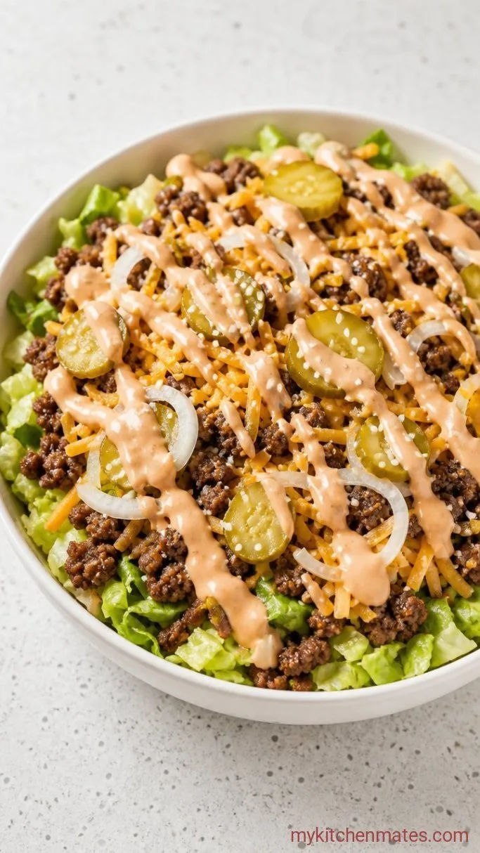 20-Minute Big Mac Burger Bowl Step 3: Assemble the Bowls