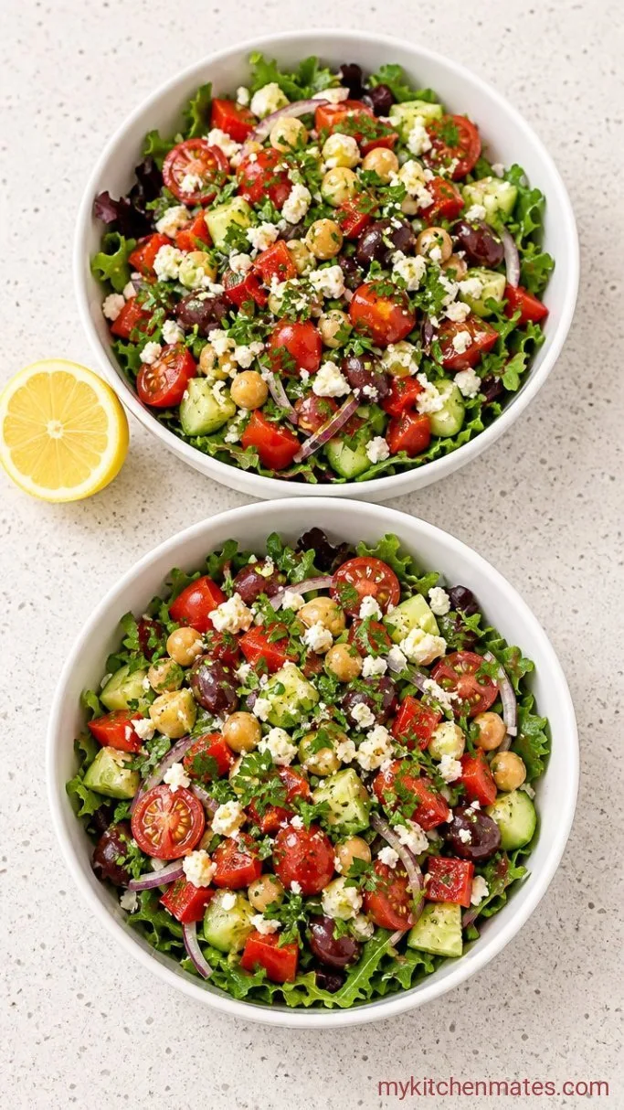 20-Minute Mediterranean Salad Bowl Step 3: Assemble the Bowls