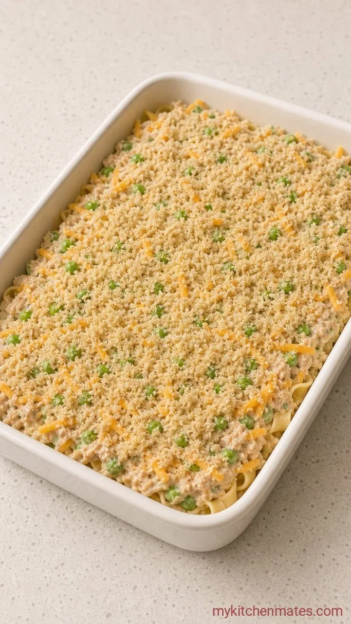 Creamy Tuna Casserole with Cream of Mushroom Step 3: Assemble the Casserole