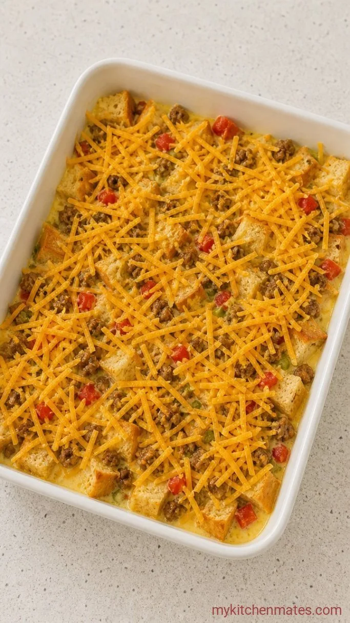 Make-Ahead Christmas Breakfast Casserole Step 3: Assemble the Casserole