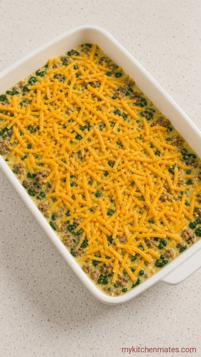 Easy Make-Ahead Keto Breakfast Casserole Step 3: Assemble the Casserole
