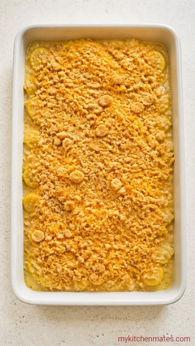 Southern Squash Casserole with Buttery Cracker Topping Step 3: Assemble the Casserole