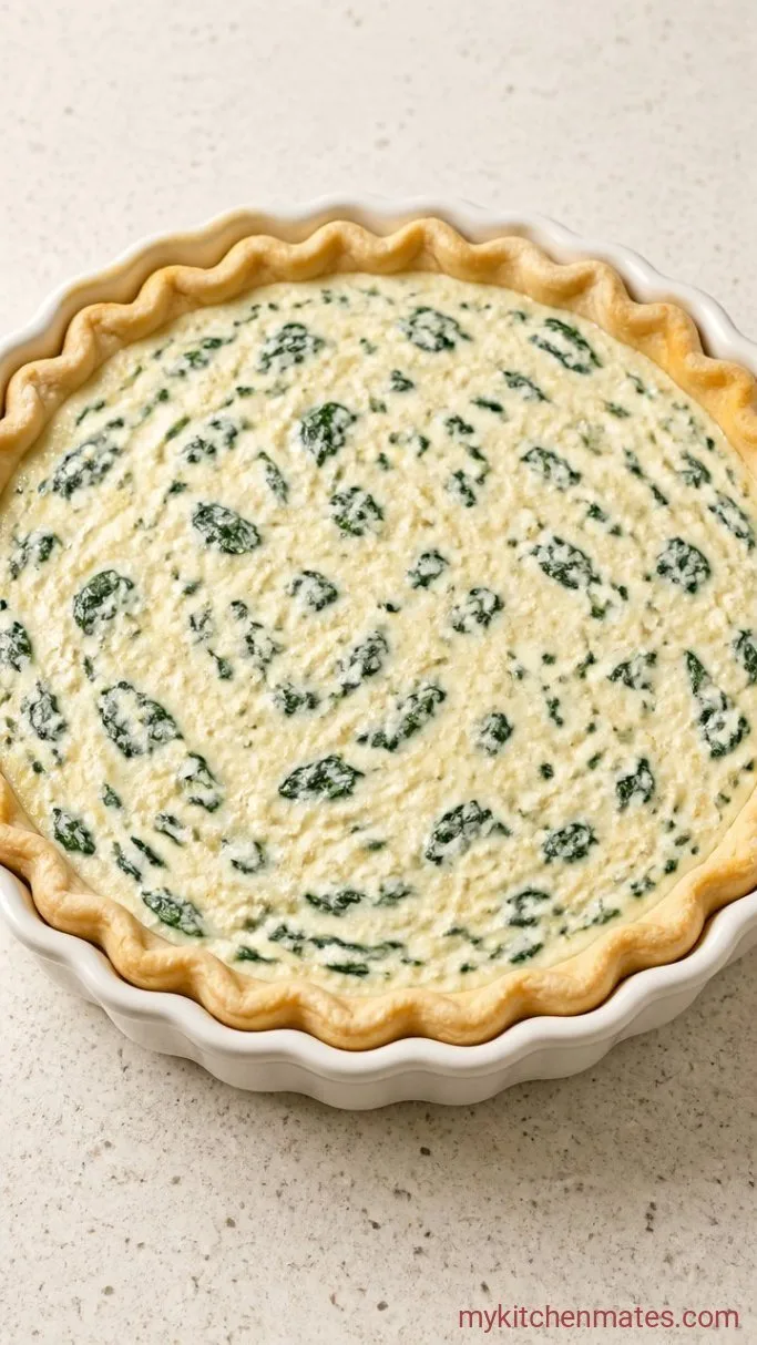 Creamy Spinach Ricotta Quiche Step 3: Assemble the Quiche