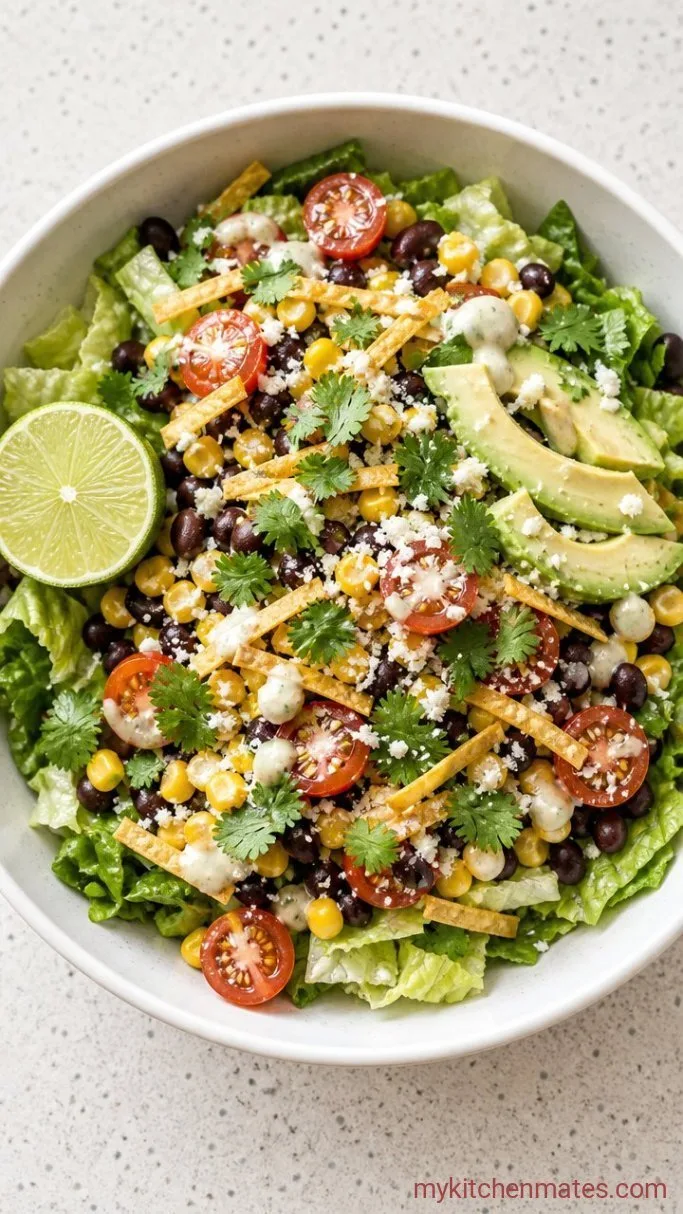 Quick Black Bean Taco Salad Step 3: Assemble the Salad Bowls
