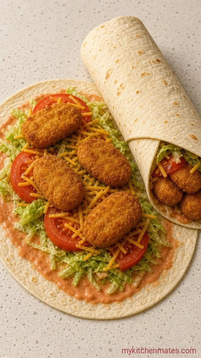 20-Minute Chicken Nugget Wrap Step 3: Assemble the Wraps