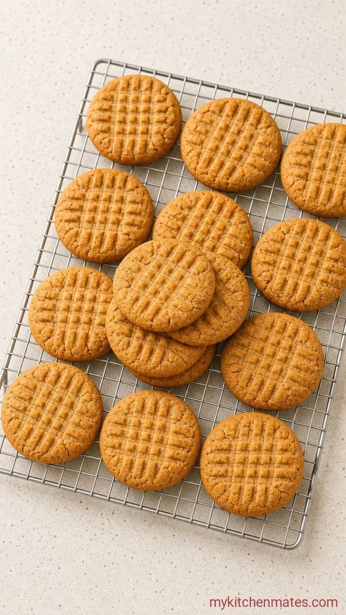 Quick 3-Ingredient Peanut Butter Cookies Step 3: Bake and Cool