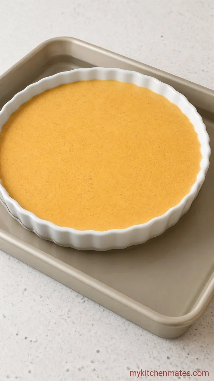 Easy Crustless Pumpkin Pie (Gluten-Free) Step 3: Bake in a Water Bath