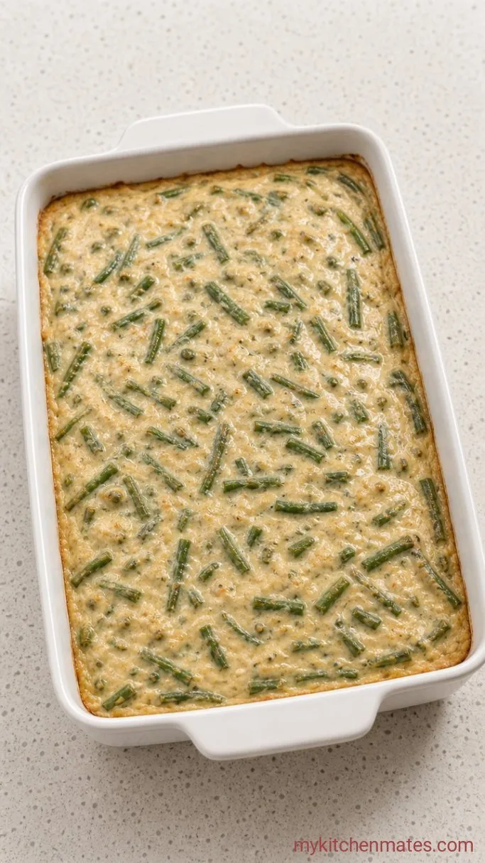 Creamy Green Bean Casserole with Crispy Onions Step 3: Bake the Base