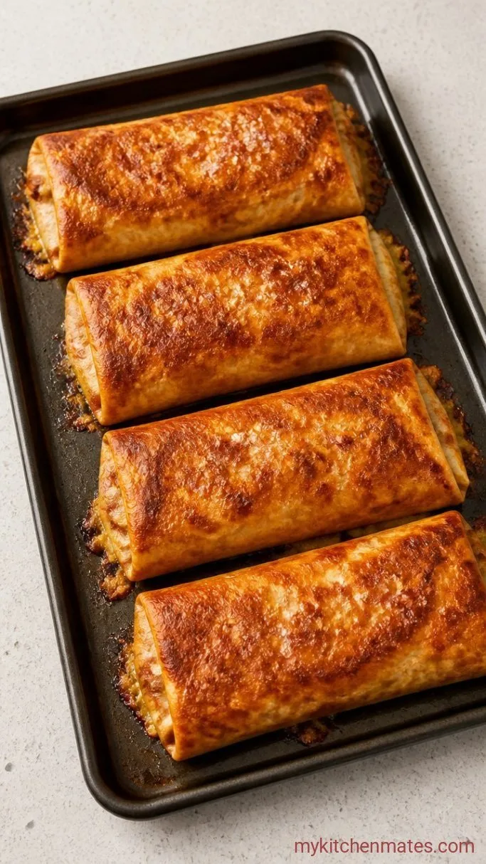 Crispy Sheet Pan Burritos (Oven-Baked, No Frying) Step 3: Bake the Burritos