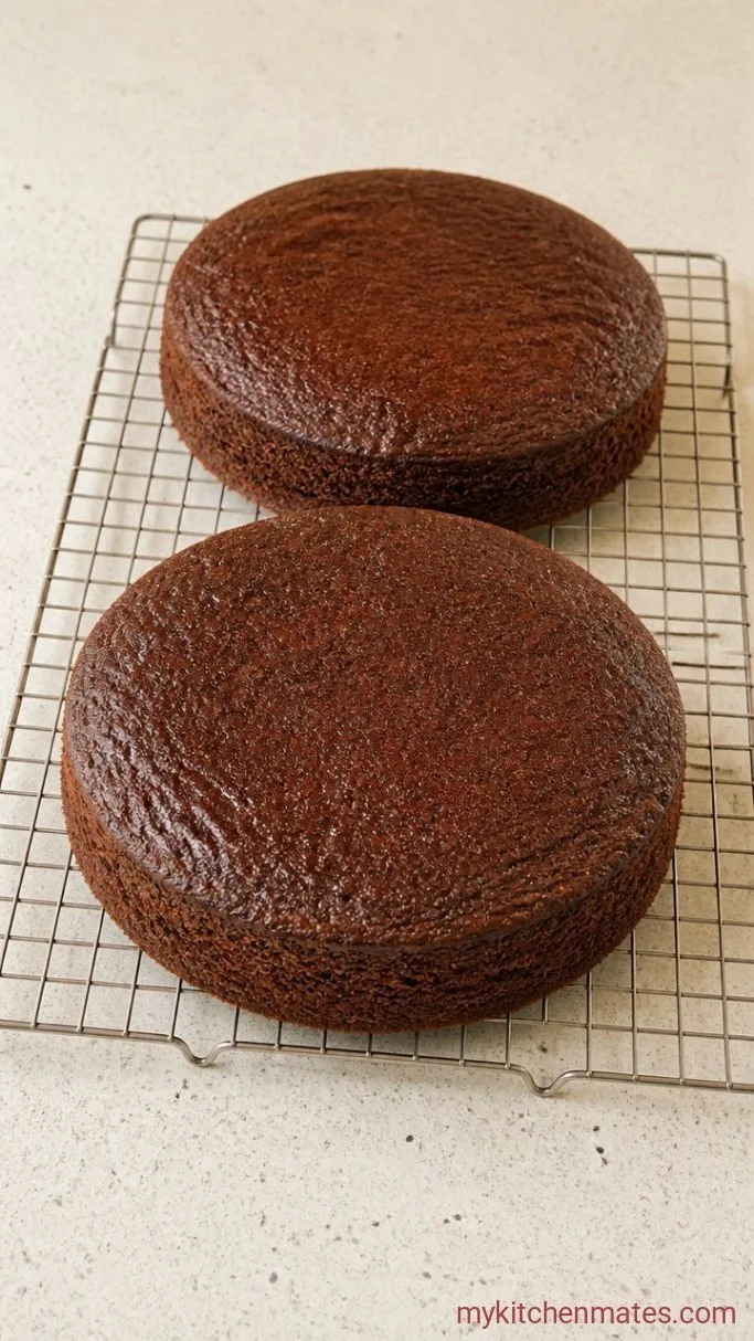 Moist Chocolate Oreo Cake with Cookies & Cream Frosting Step 3: Bake the Cake Layers