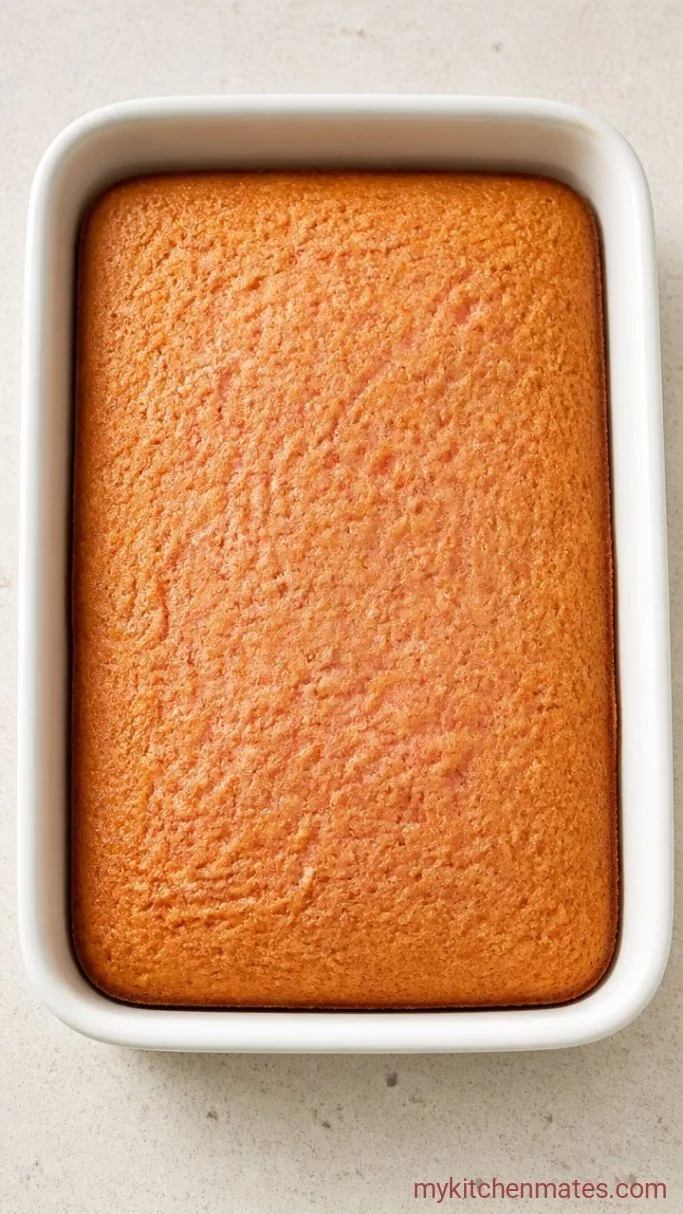 Easy Strawberry Sheet Cake (Made with Fresh Strawberries) Step 3: Bake the Cake