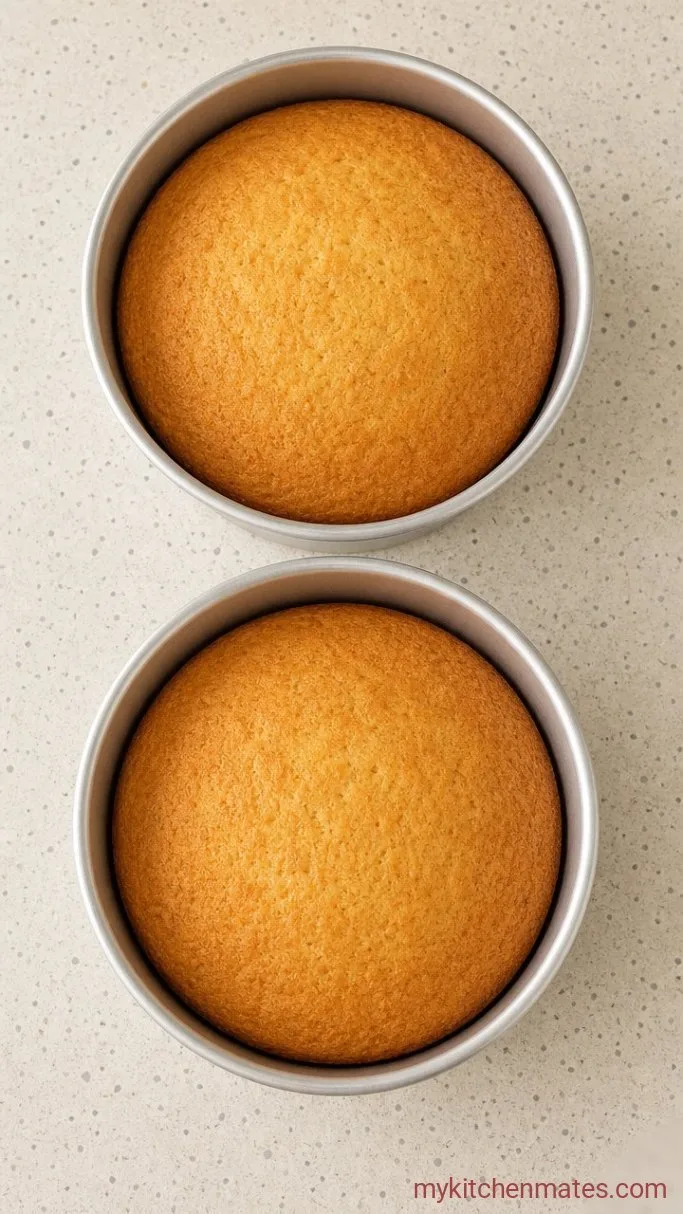Strawberry Shortcake Cake Step 3: Bake the Cakes