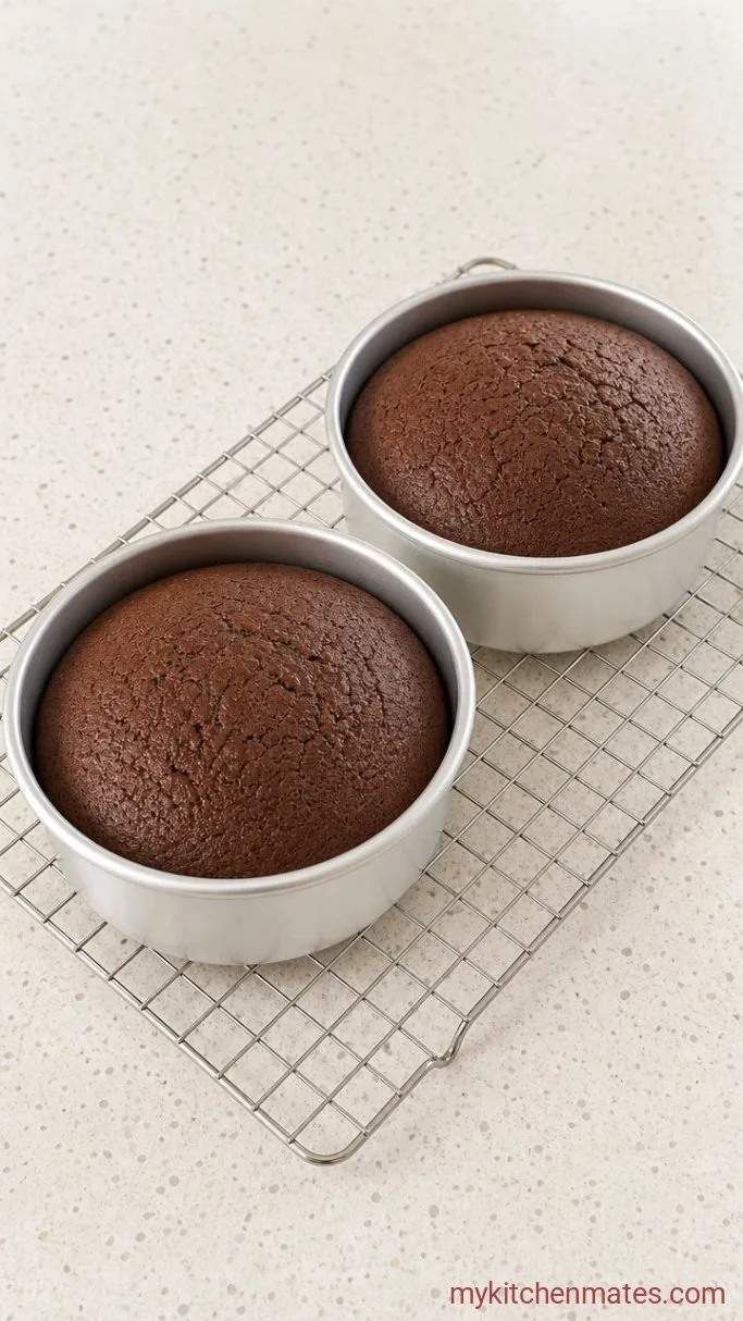 Rich and Fudgy Christmas Chocolate Cake Step 3: Bake the Cakes
