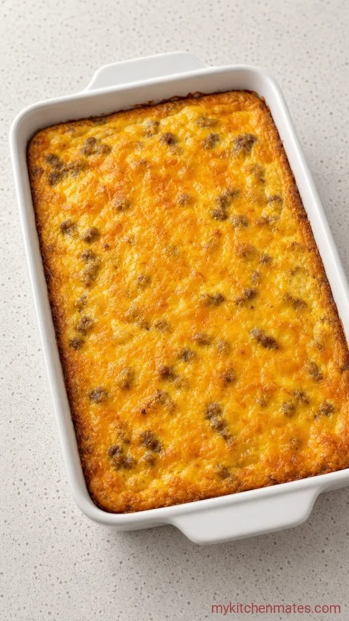 Make-Ahead Breakfast Casserole with Sausage and Cheddar Step 3: Bake the Casserole