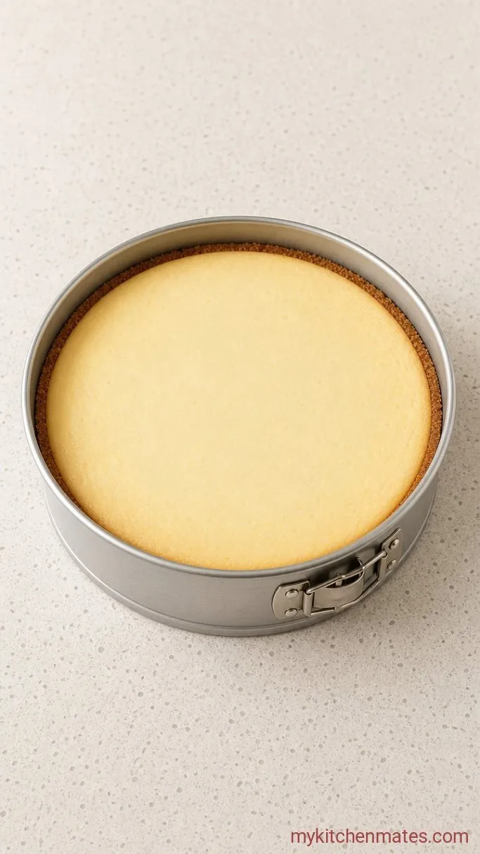 Creamy Key Lime Cheesecake with a Graham Cracker Crust Step 3: Bake the Cheesecake