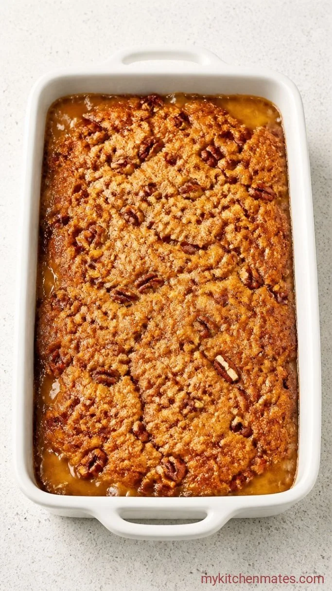 Pecan Cobbler Dump Cake Step 3: Bake the Cobbler