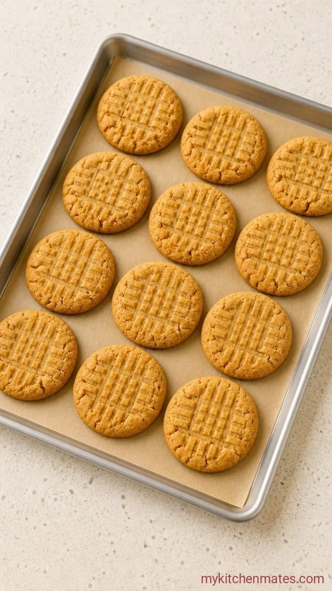 3-Ingredient Natural Peanut Butter Cookies Step 3: Bake the Cookies
