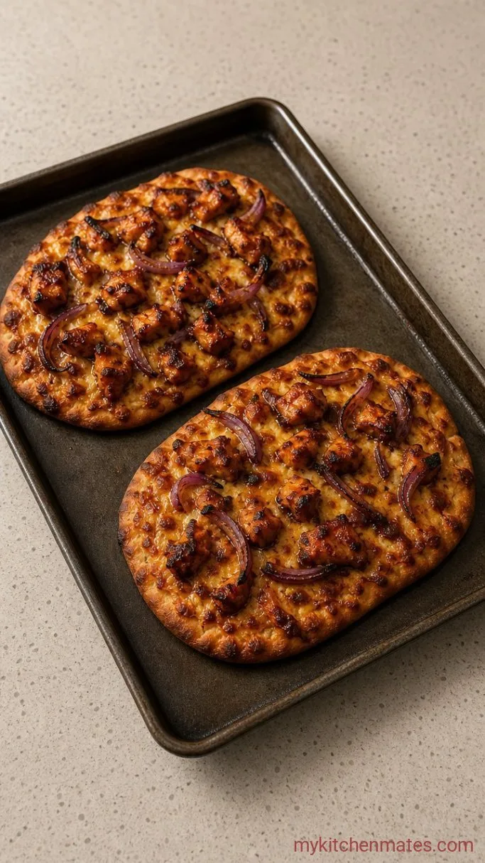 25-Minute BBQ Chicken Flatbread Step 3: Bake the Flatbreads