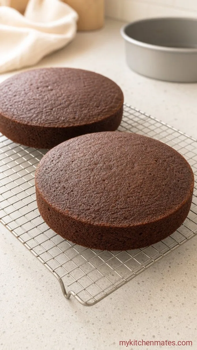 One-Bowl Chocolate Anniversary Cake Step 3: Bake the Layers