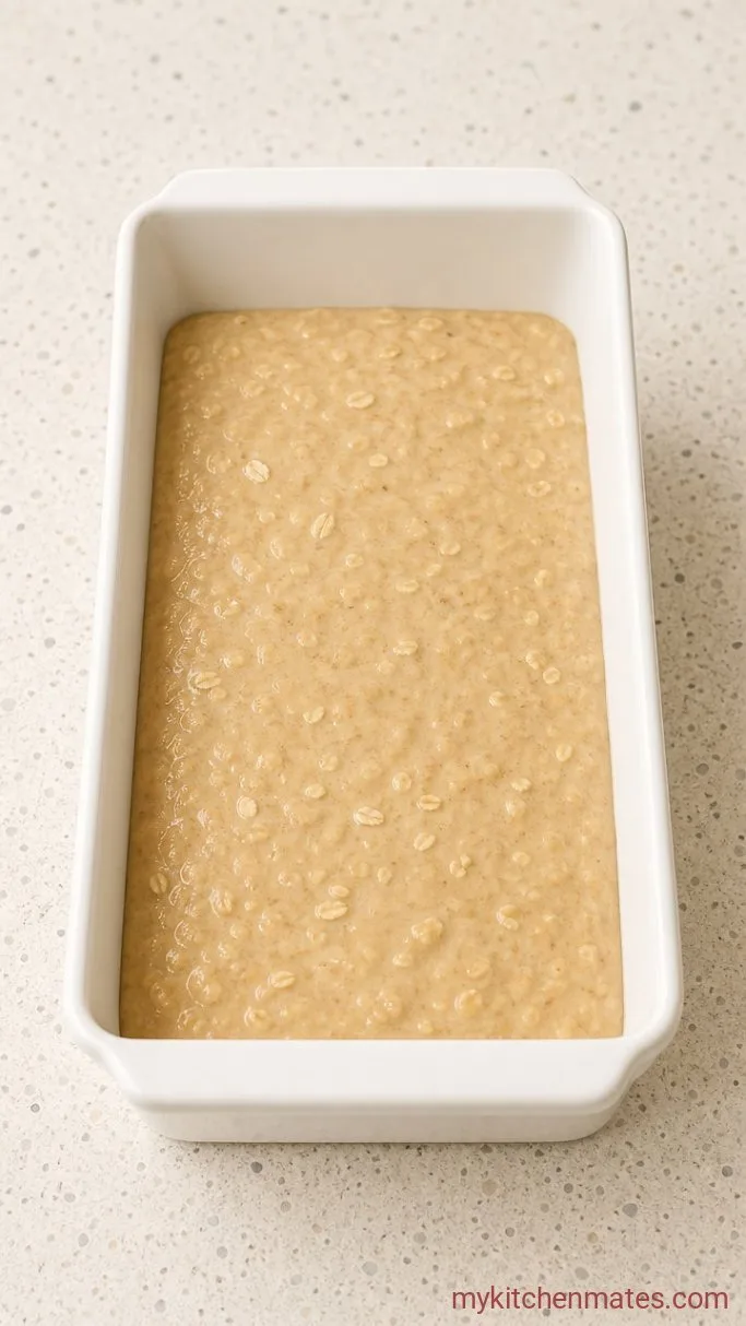 Flourless Banana Bread (Oats Only, No Flour Needed) Step 3: Bake the Loaf