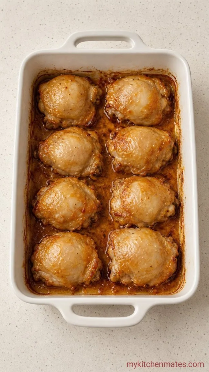 Oven-Baked Sticky Honey BBQ Chicken Thighs Step 3: Bake the Thighs