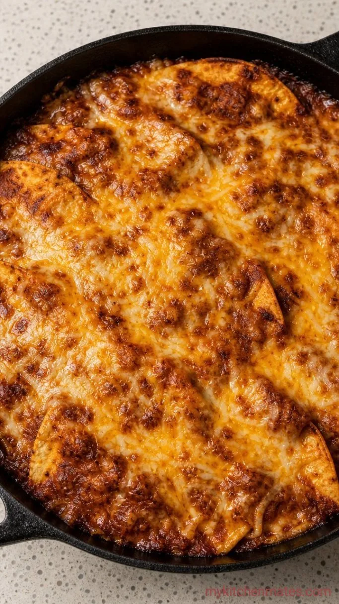 No-Roll Ground Beef Enchilada Casserole Step 3: Bake Until Bubbly and Golden