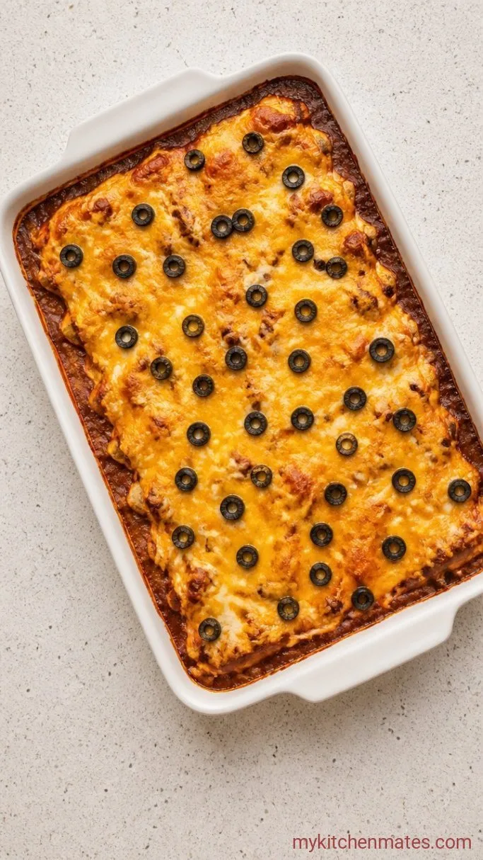 Easy Cheese Enchilada Casserole (No Rolling Needed) Step 3: Bake Until Bubbly