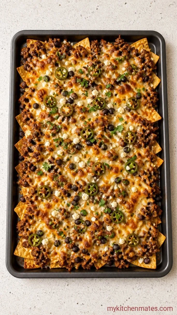 Loaded Nachos Con Carne (Sheet Pan Dinner) Step 3: Bake Until Bubbly