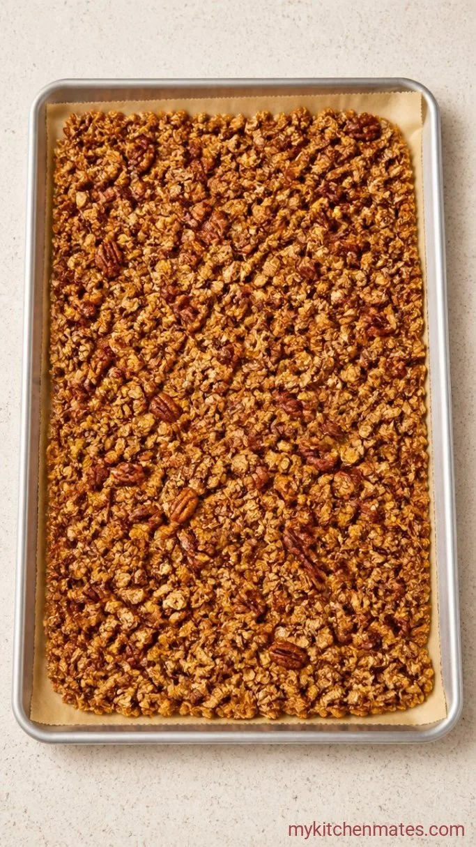 Crispy Apple Cinnamon Granola Recipe Step 3: Bake Until Deep Golden